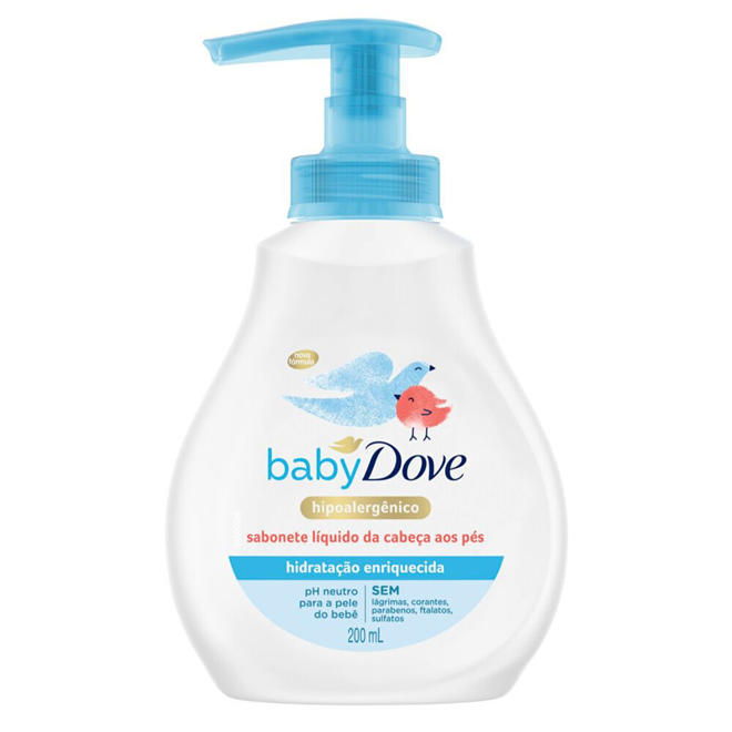 SABONETE LÍQUIDA DOVE BABY HIDRATAÇÃO ENRIQUECIDA 200ML